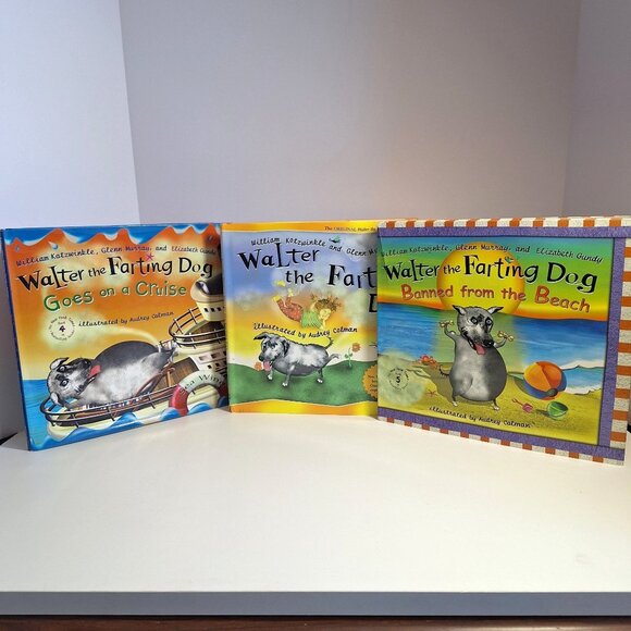 3 Walter The Farting Dog Book Lot Goes on a Cruise Banned from the Beach Colman - Picture 9 of 9